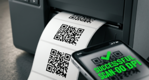 QR-kód címkék nyomtatás közben