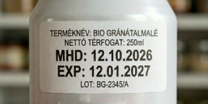 Dátumok MHD és EXP rövidítésekkel a címkén