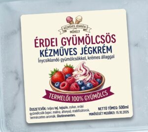 Kézműves jégkrém címke minta